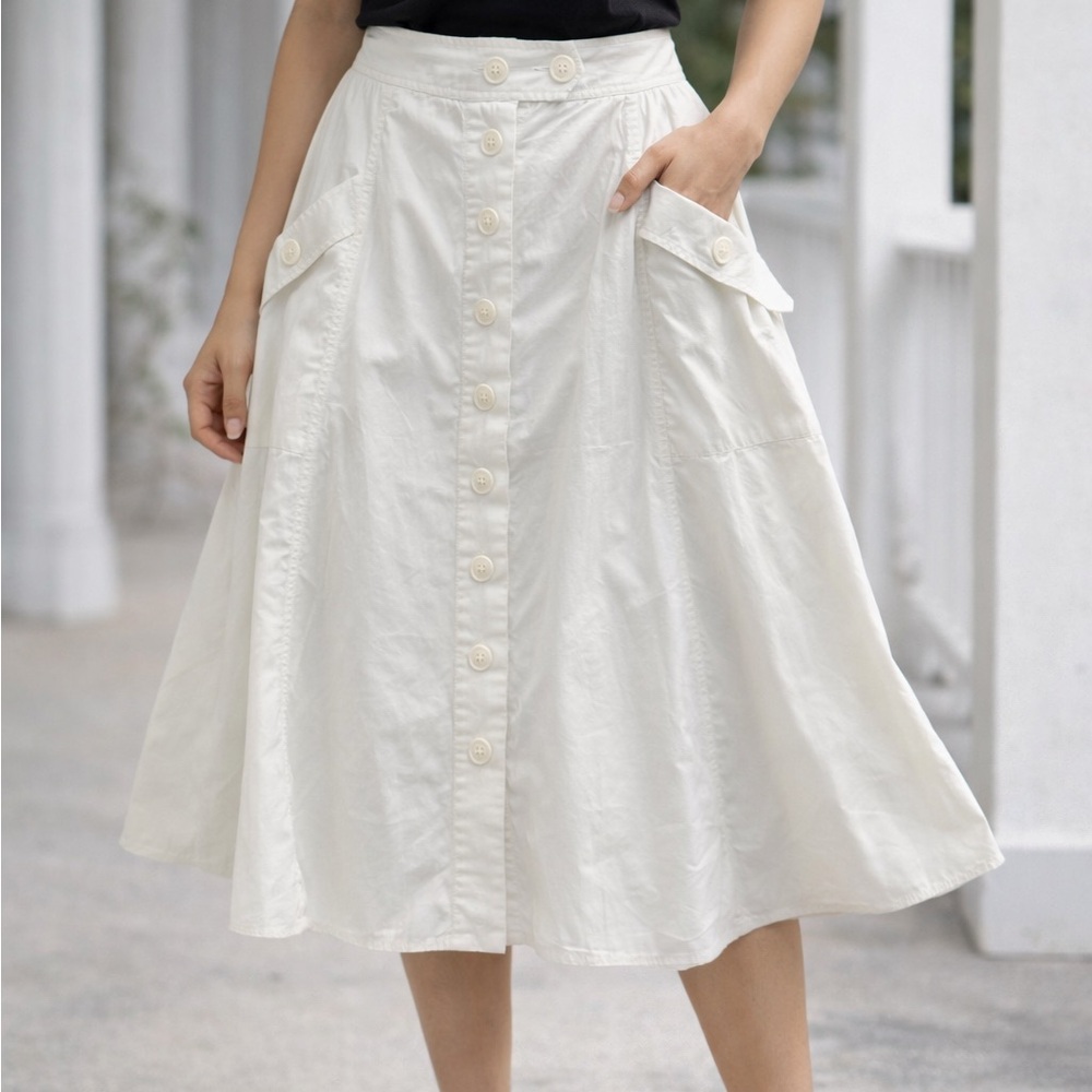Della spriga Italy Elegant White Button-Front Skirt size 4
